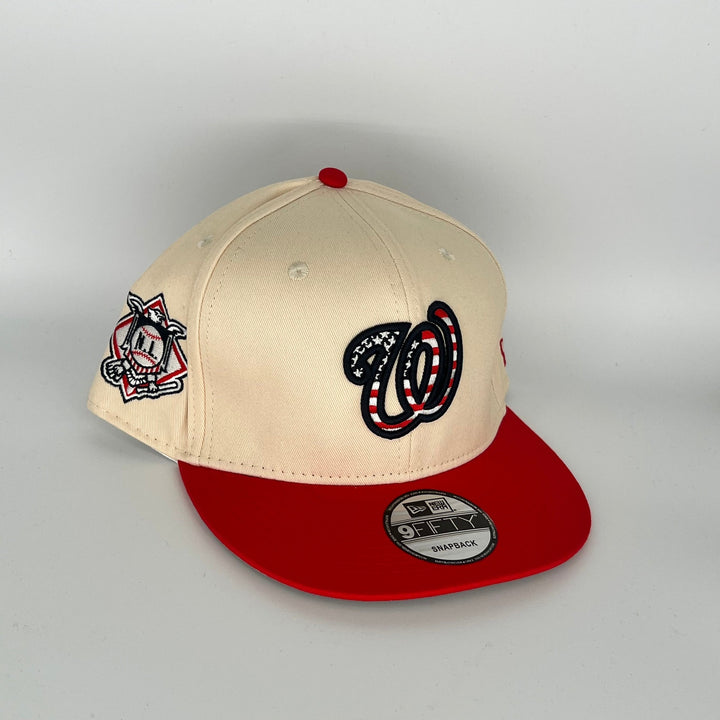 Khaki Red Washington Nationals N.L. Side Patch New Era MLB 9Fifty Snapback Hat
