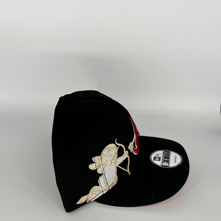 Black Atlanta Braves Cherub Bow & Arrow Side Patch New Era MLB 9Fifty Snapback Hat