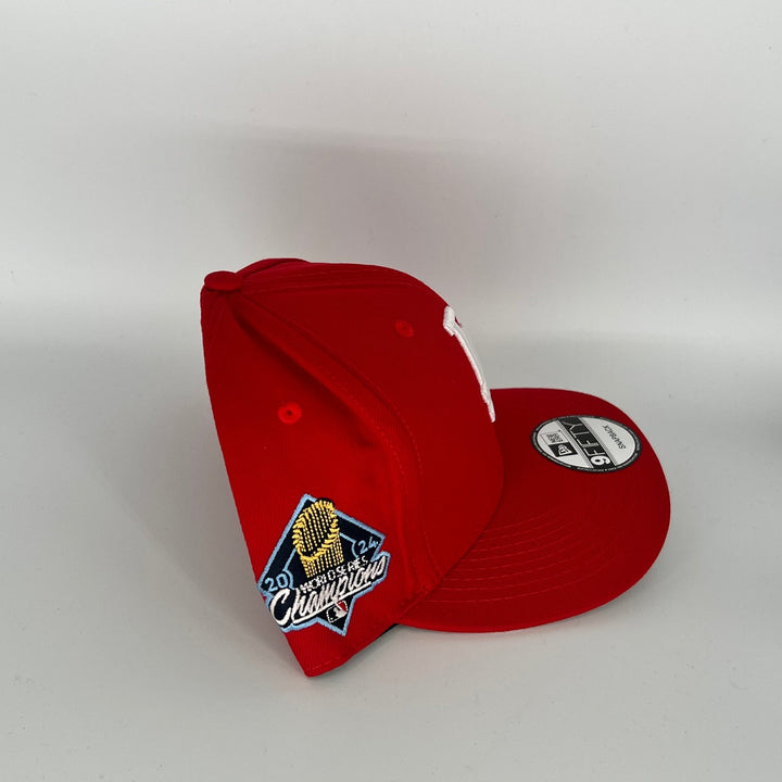 Red Los Angeles Dodgers 2024 World Series Champions Side Patch New Era MLB 9Fifty Snapback Hat