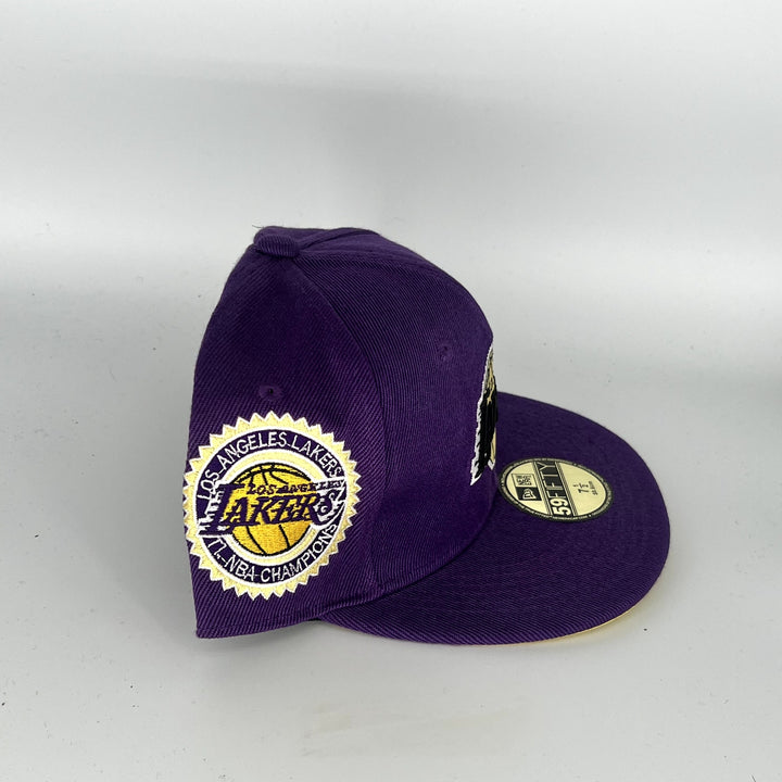 Purple Los Angele Lakers World Champions SP New Era NBA 59Fifty Fitted Hat
