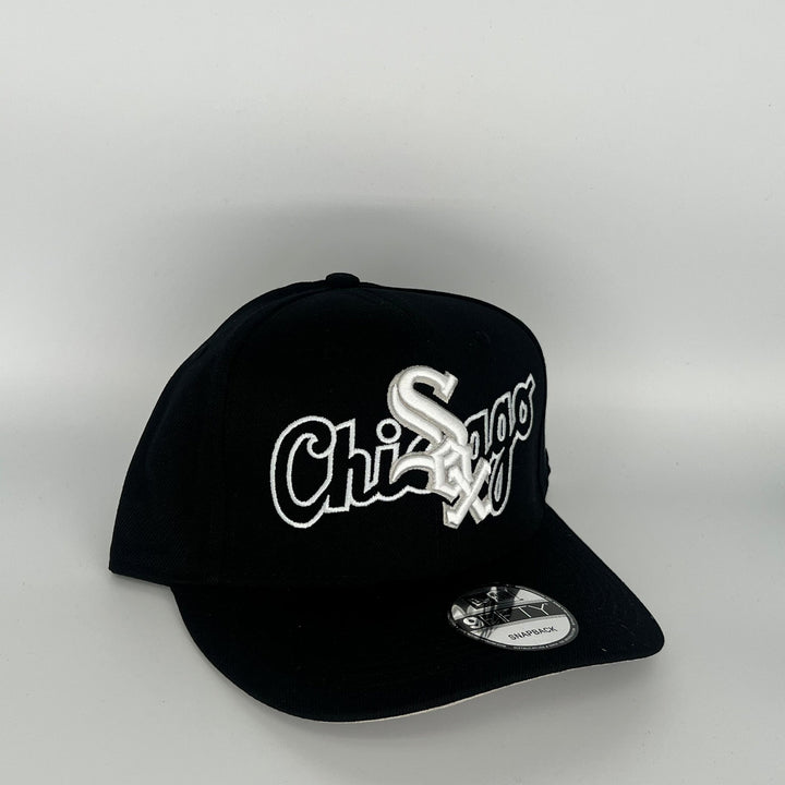 Black Chicago White Sox Sox Overlap New Era MLB 9Fifty Snapback Hat