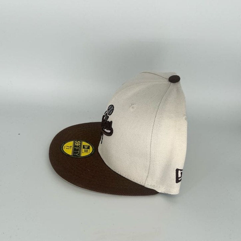 White Brown Los Angeles Dodgers New Era MLB 59Fifty Fitted Hat