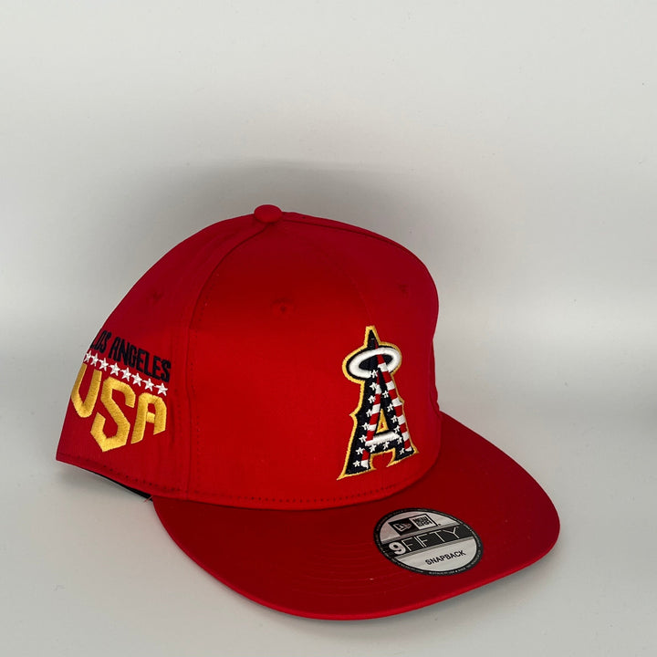 Red Los Angeles Angels  Los Angeles USA Side Patch New Era MLB 9Fifty Snapback Hat