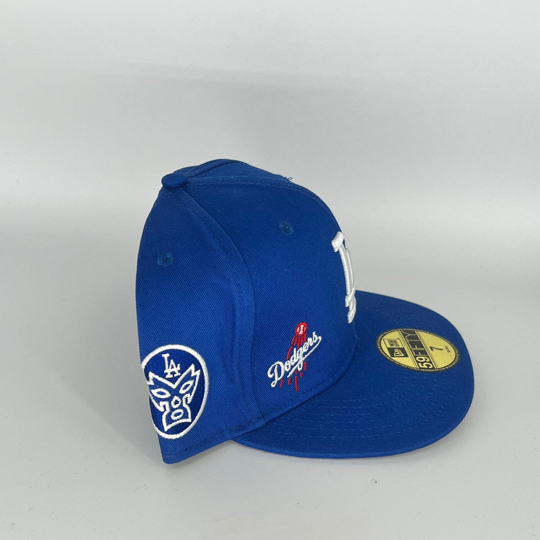 Blue Los Angeles Dodgers Logo Side Patch New Era MLB 59Fifty Fitted Hat