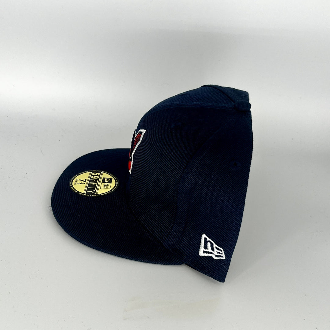 Navy Blue Cleveland Indians Wahoo New Era MLB 59Fifty Fitted Hat