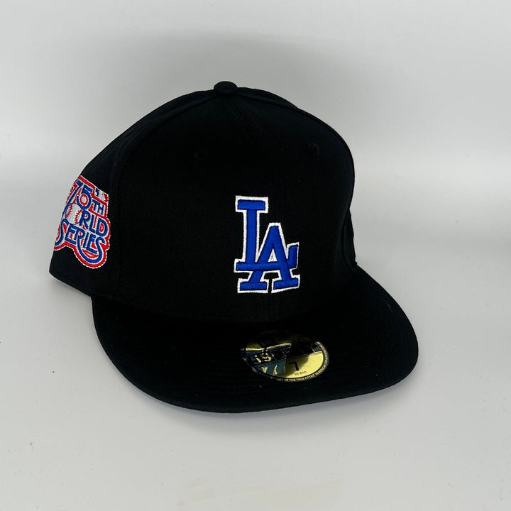 Black Los Angeles Dodgers 75th World Series Side Patch New Era MLB 59Fifty Fitted Hat
