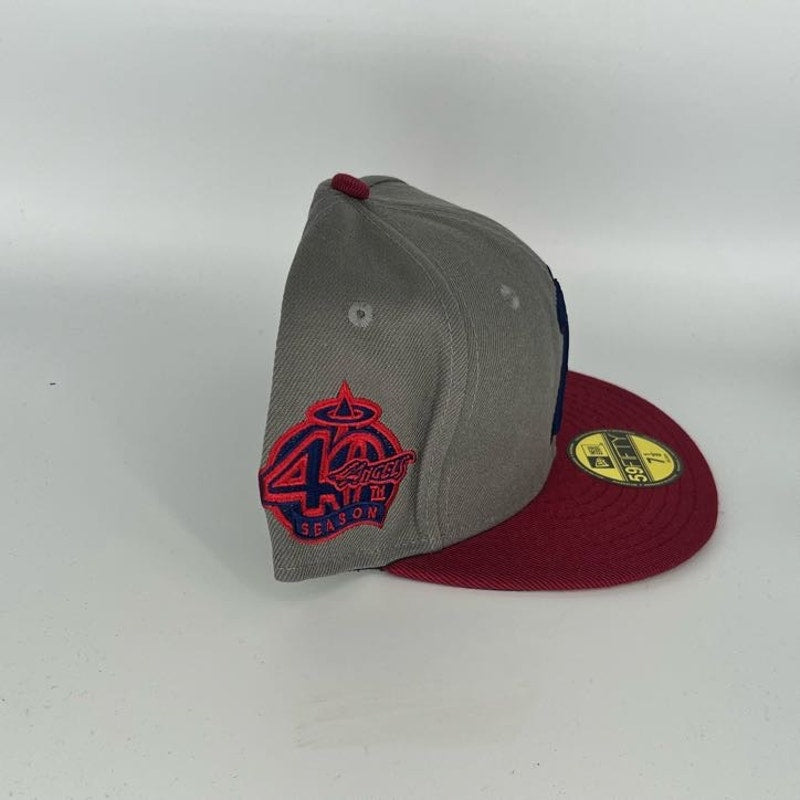 Gray Maroon Los Angeles Angels New Era MLB 59Fifty Fitted Hat