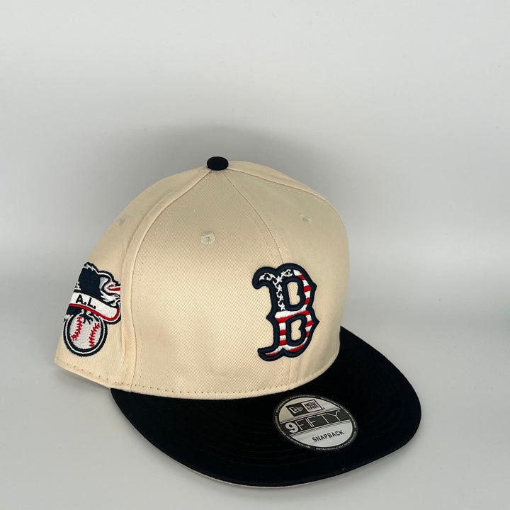 Khaki Black Boston Red Sox A.L. Side Patch New Era MLB 9Fifty Snapback Hat