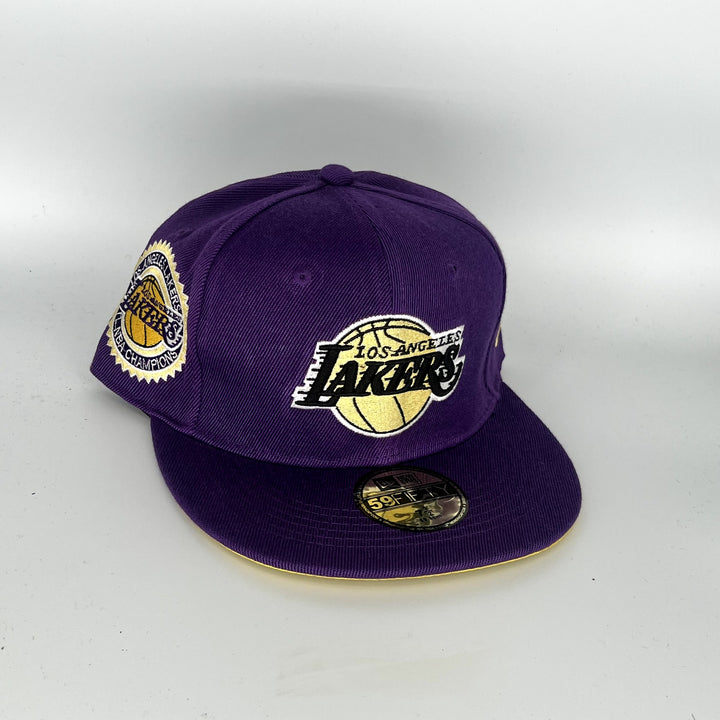 Purple Los Angele Lakers World Champions SP New Era NBA 59Fifty Fitted Hat