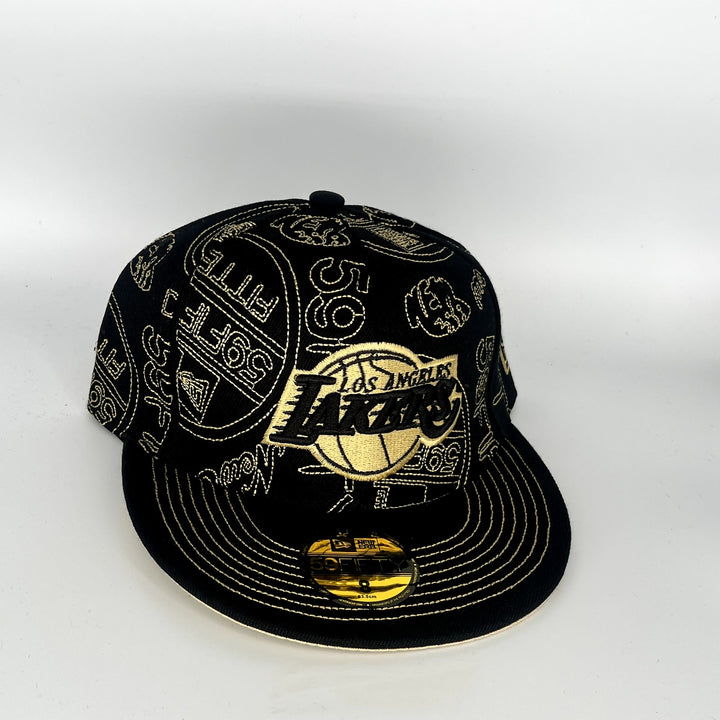 Black Los Angeles Lakers New Era NBA 59Fifty Fitted Hat