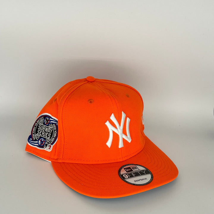 Orange New York Yankees 2000 New York Yankees New York Mets Subway Series Side Patch New Era MLB 9Fifty Snapback Hat