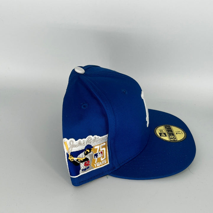 Blue Los Angeles Dodgers 75 Years Jackie Robinson Side Patch New Era MLB 59Fifty Fitted Hat