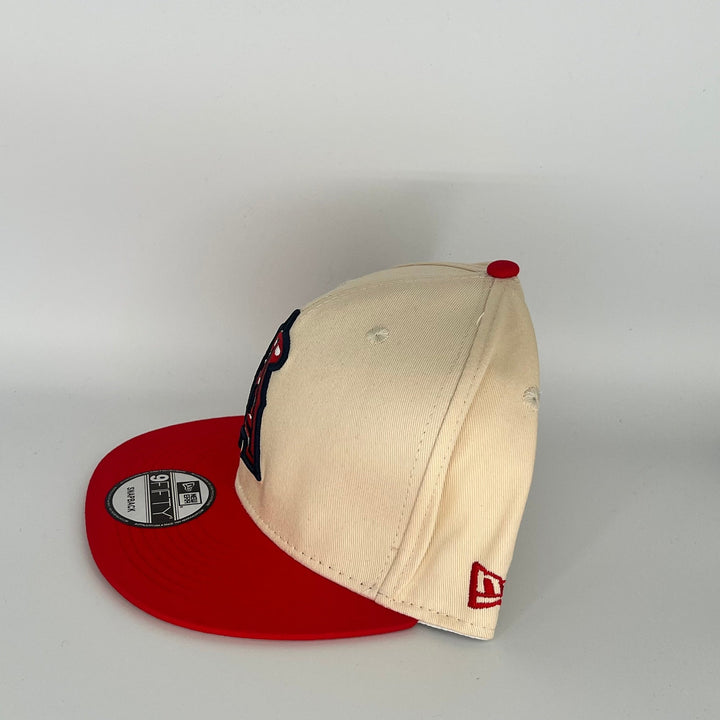 Khaki Red Los Angeles Angels  A.L. Side Patch New Era MLB 9Fifty Snapback Hat