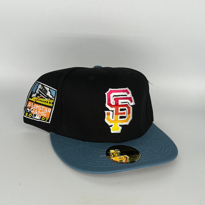Black Blue San Francisco Giants 2007 All Star Game Side Patch New Era MLB 59Fifty Fitted Hat