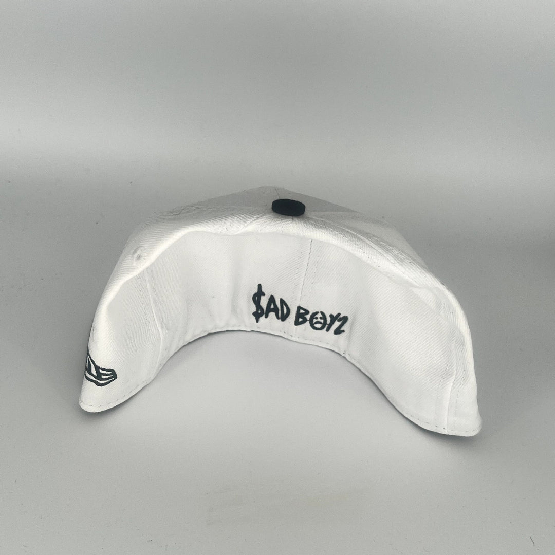 White Black sad Boyz New Era 59Fifty Fitted Hat