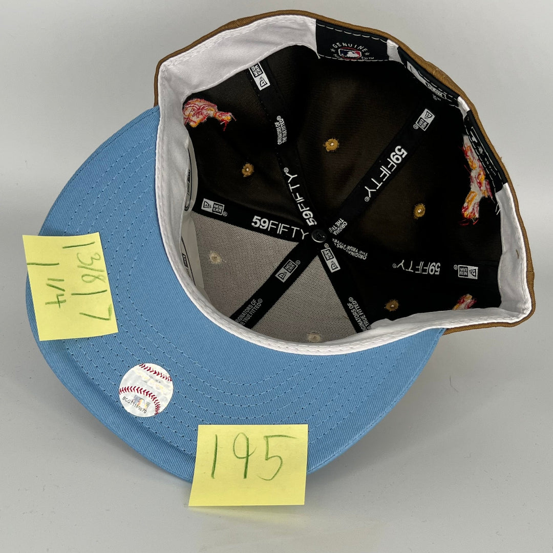 Khaki\Brown Blue Los Angeles Dodgers 1958 LA Dodgers Side Patch New Era MLB 59Fifty Fitted Hat