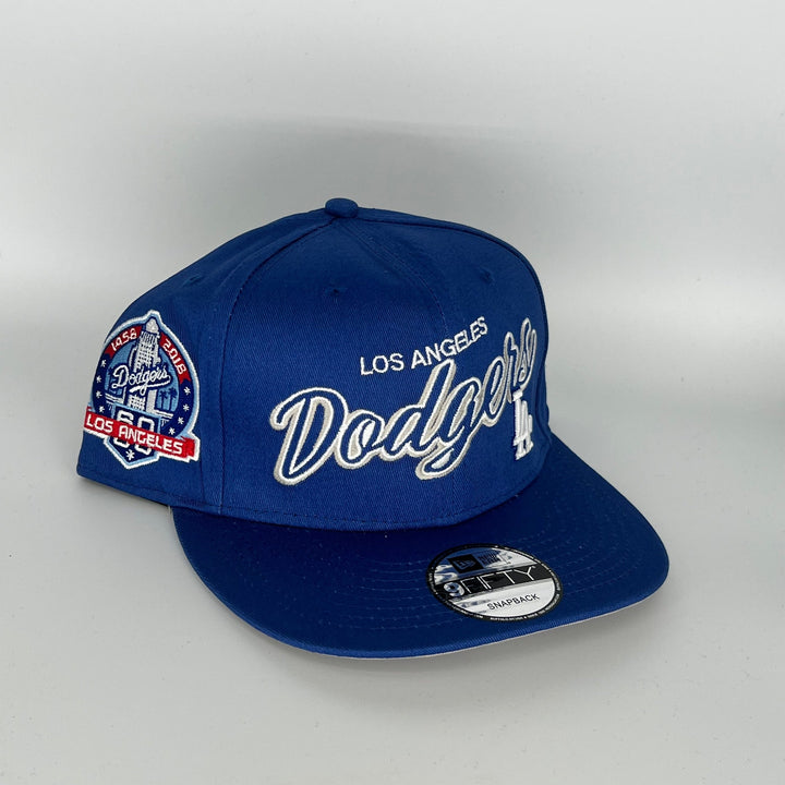 Blue Los Angeles Dodgers 60th Anniversary Side Patch New Era MLB 9Fifty Snapback Hat