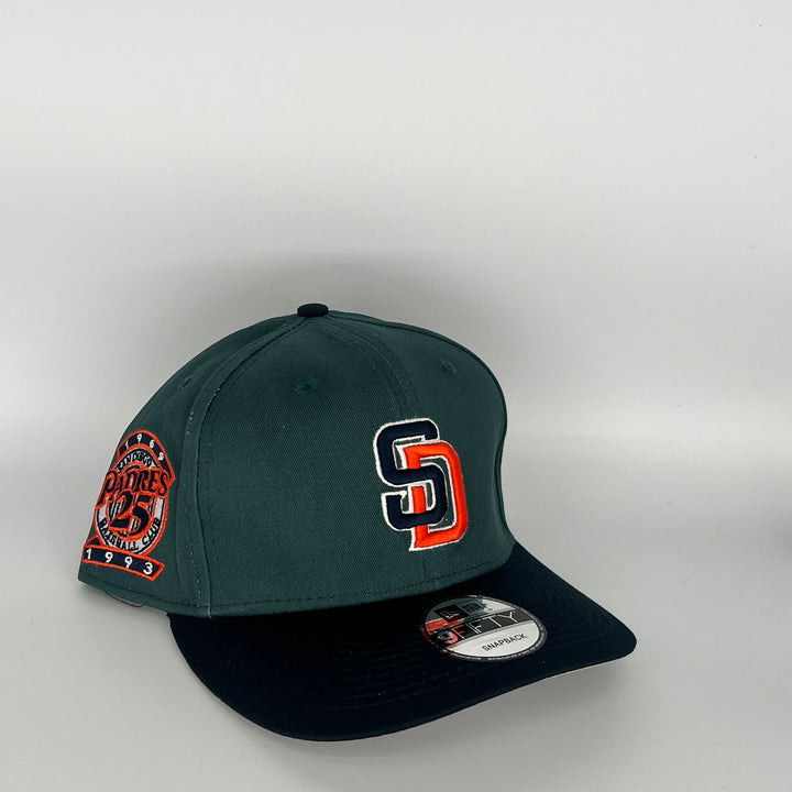 Green Black San Diego Padres 1969 San Diego Padres 25 Baseball Club 1993 Side Patch New Era MLB 9Fifty Snapback Hat