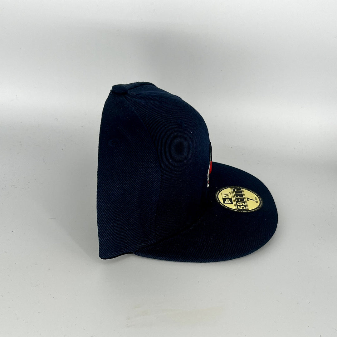 Size 7 Navy Blue Cleveland Indians Wahoo New Era MLB 59Fifty Fitted Hat