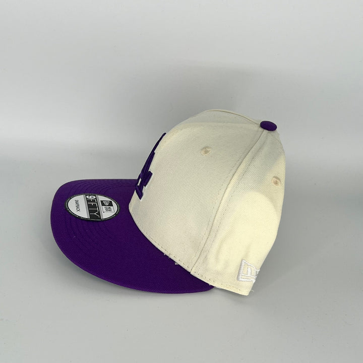 White Purple  Los Angeles Dodgers 50th Anniversary Side Patch New Era MLB 9Fifty Snapback Hat