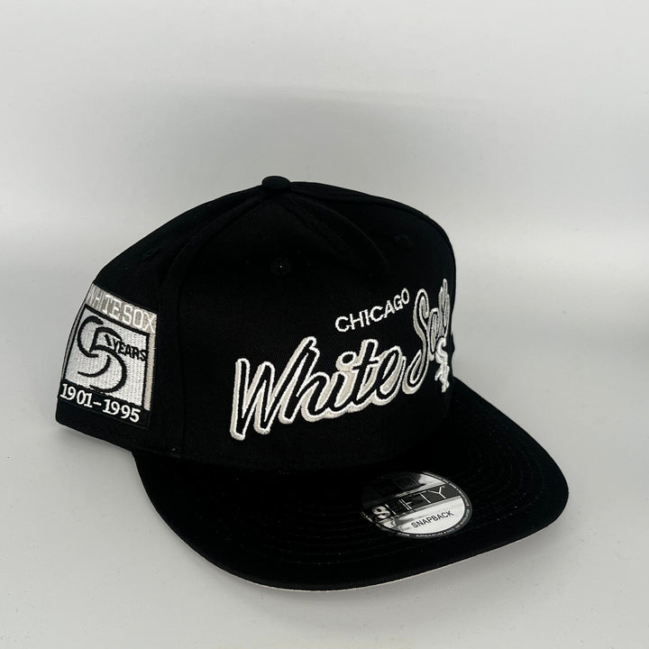 Black Chicago White Sox 95 Years White Sox Side Patch New Era MLB 9Fifty Snapback Hat