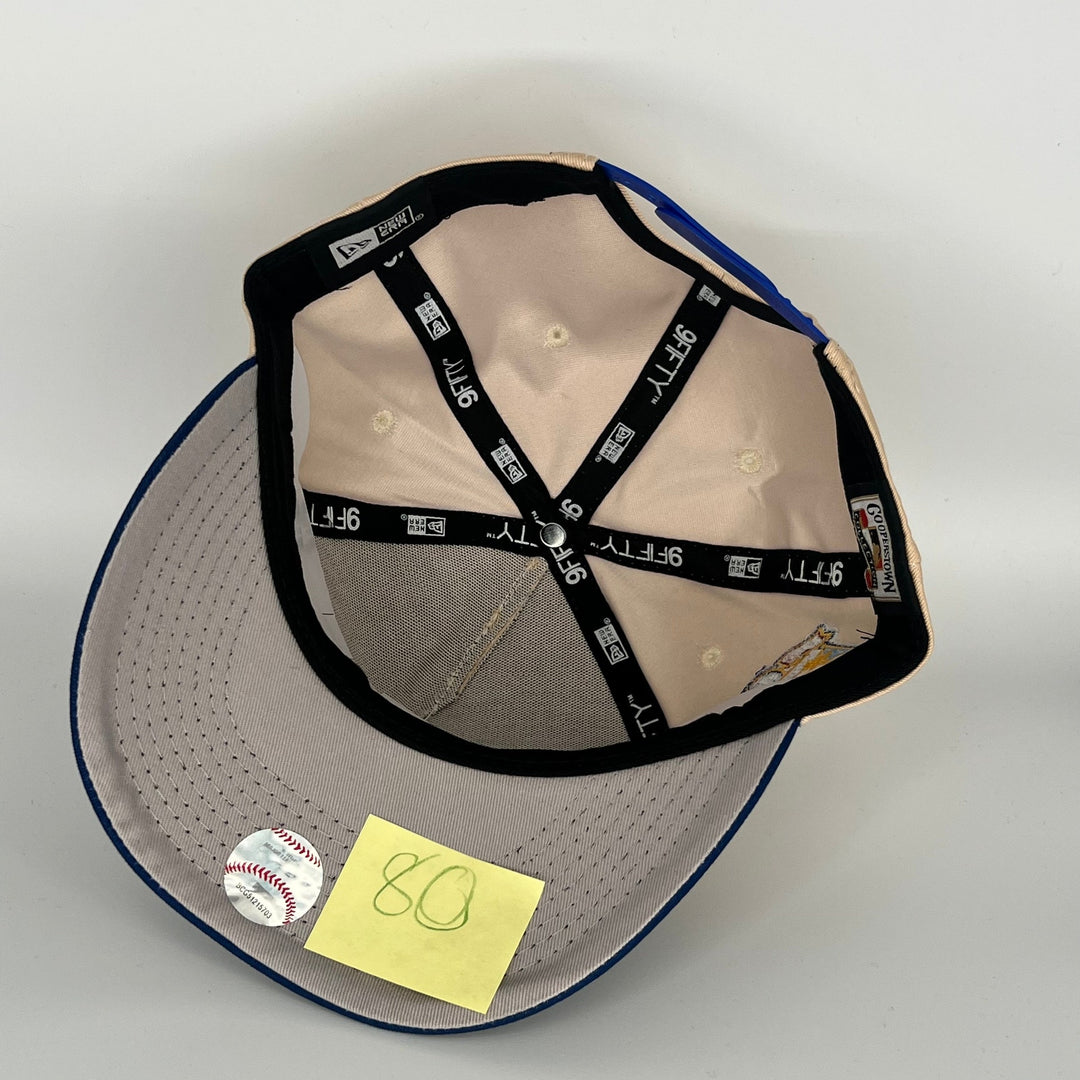Camel (Tan) Navy Blue Los Angeles Dodgers 40TH Anniversary Side Patch New Era MLB 9Fifty Snapback Hat