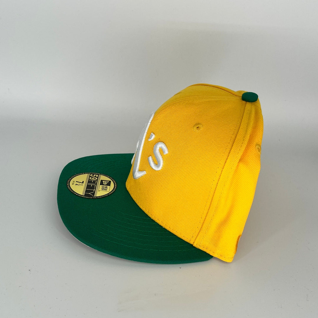 Yellow Green Oakland Athletics 1989 World Series Side Patch New Era MLB 59Fifty Fitted Hat