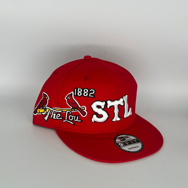 Red St. Louis Cardinals The Lou Side Patch New Era MLB 9Fifty Snapback Hat