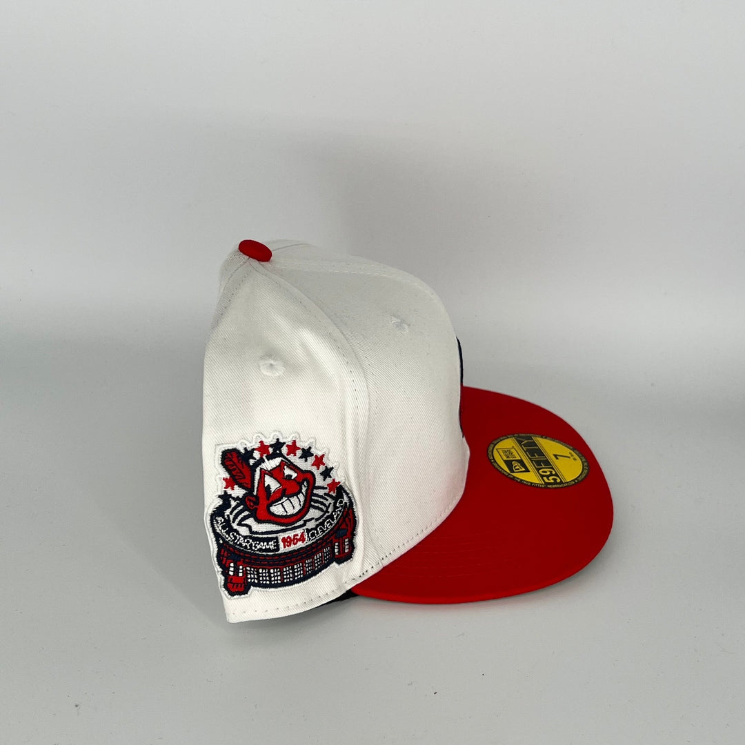 White Red Cleveland Indians 1954 All Star Game Side Patch New Era MLB 59Fifty Fitted Hat