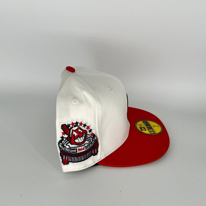 White Red Cleveland Indians 1954 All Star Game Side Patch New Era MLB 59Fifty Fitted Hat