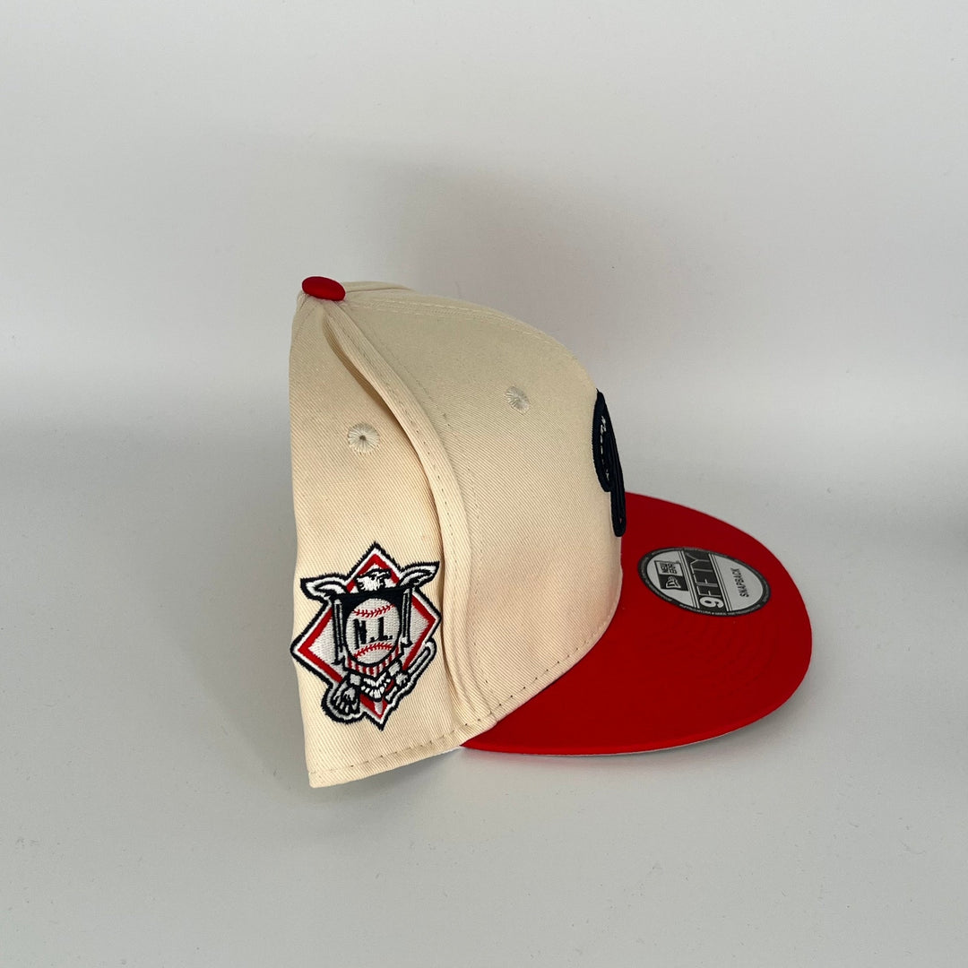 Khaki Red Washington Nationals N.L. Side Patch New Era MLB 9Fifty Snapback Hat