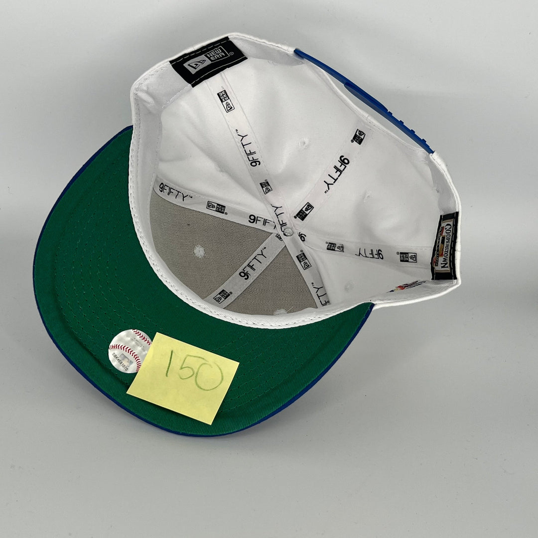 White Blue Los Angeles Dodgers 100th Anniversary Side Patch New Era MLB 9Fifty Snapback Hat