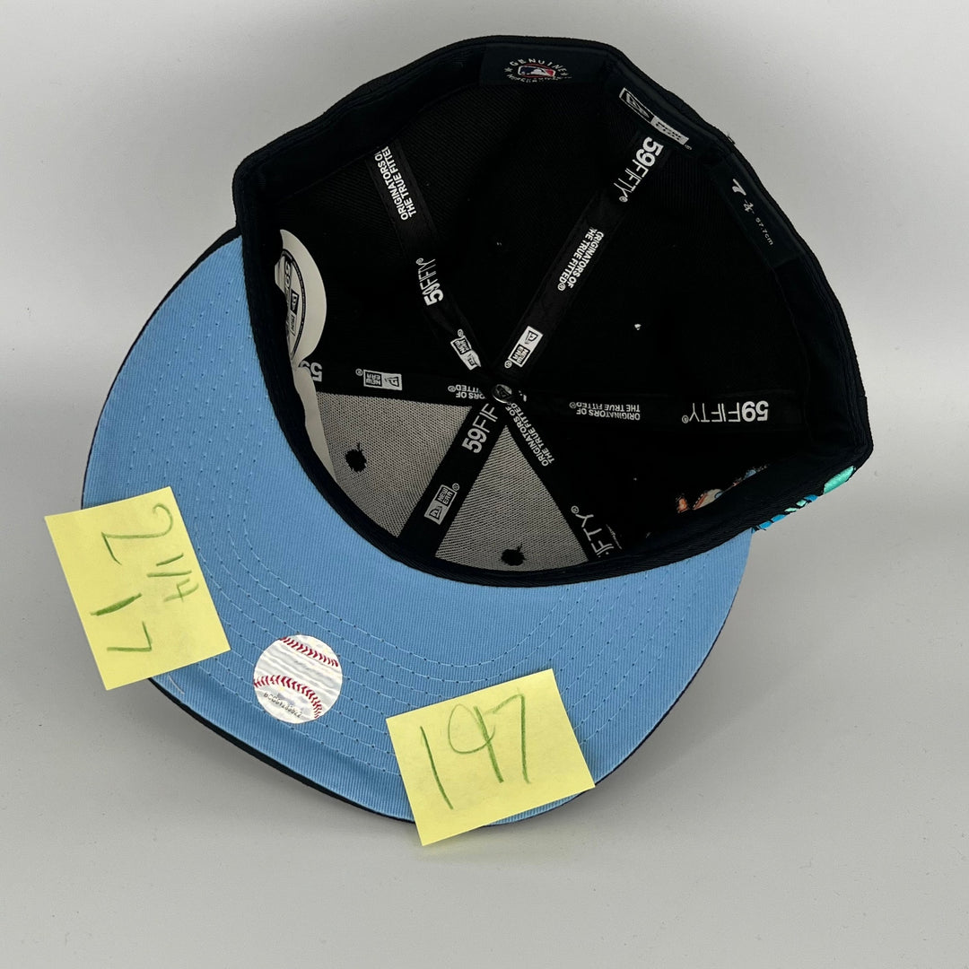 Black Los Angeles Dodgers groovy 7x World Series Champions Side Patch New Era MLB 59Fifty Fitted Hat