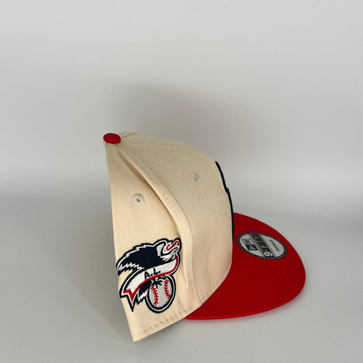 Khaki Red Los Angeles Angels  A.L. Side Patch New Era MLB 9Fifty Snapback Hat