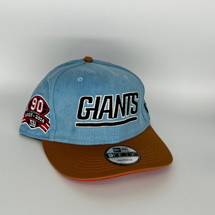Blue Brown New York Giants 90 Season NY Side Patch New Era MLB 9Fifty Snapback Hat