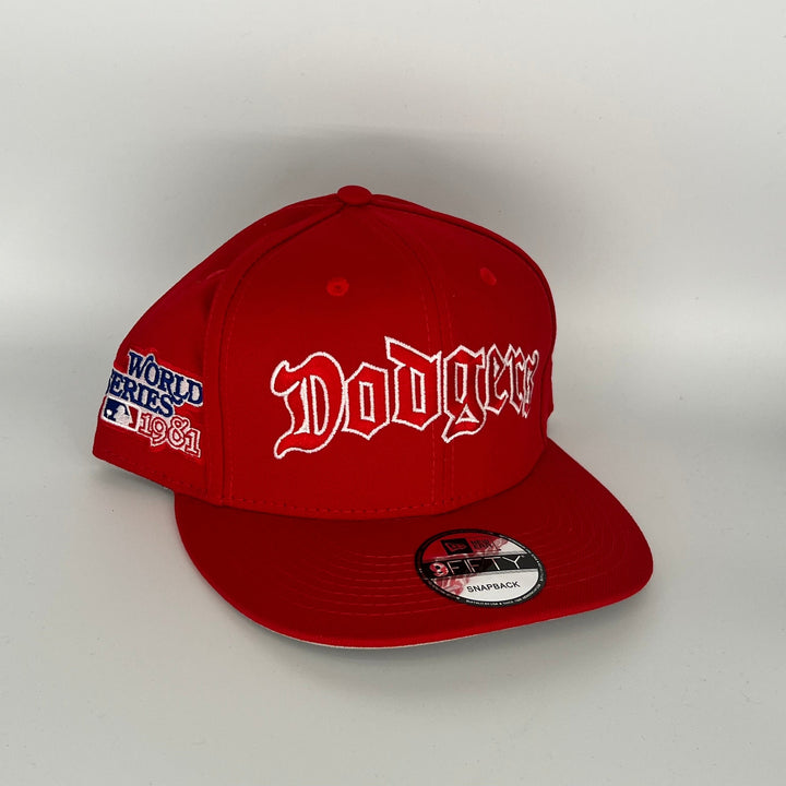 Red Los Angeles Dodgers 1981 World Series Side Patch New Era MLB 9Fifty Snapback Hat