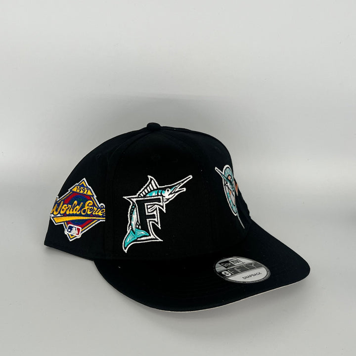 Black Florida Marlins 1987 World Series 2017 All Star Side Patch New Era MLB 9Fifty Snapback Hat