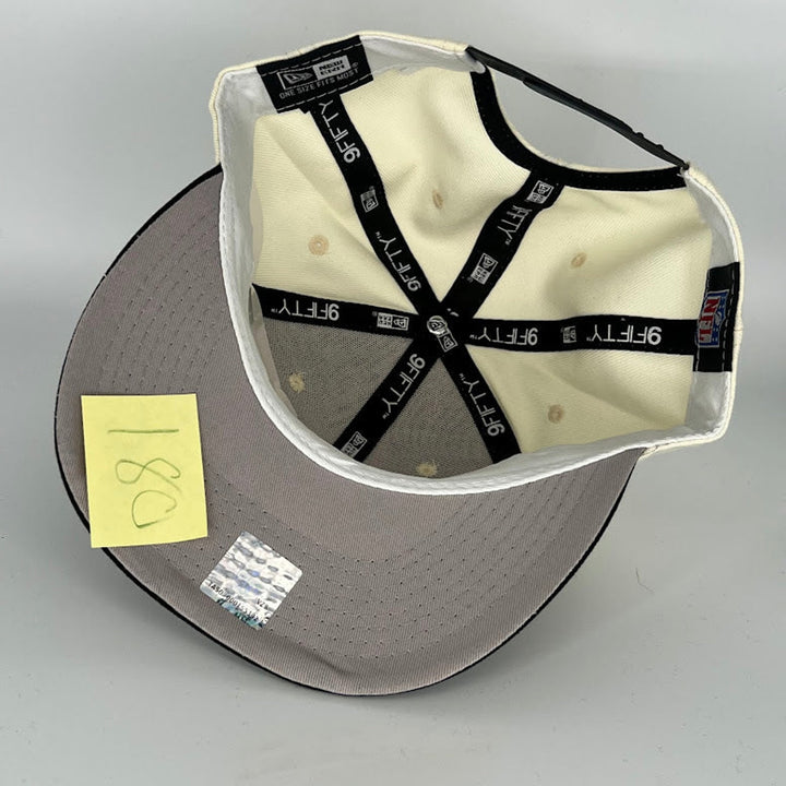 White Black Oakland Raiders Super Bowl XV New Era NFL 9Fifty Snapback Hat