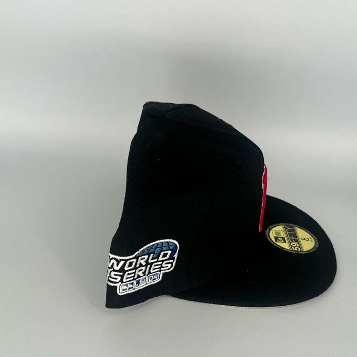 Size 8 Black Boston Red Sox New Era MLB 59Fifty Fitted Hat