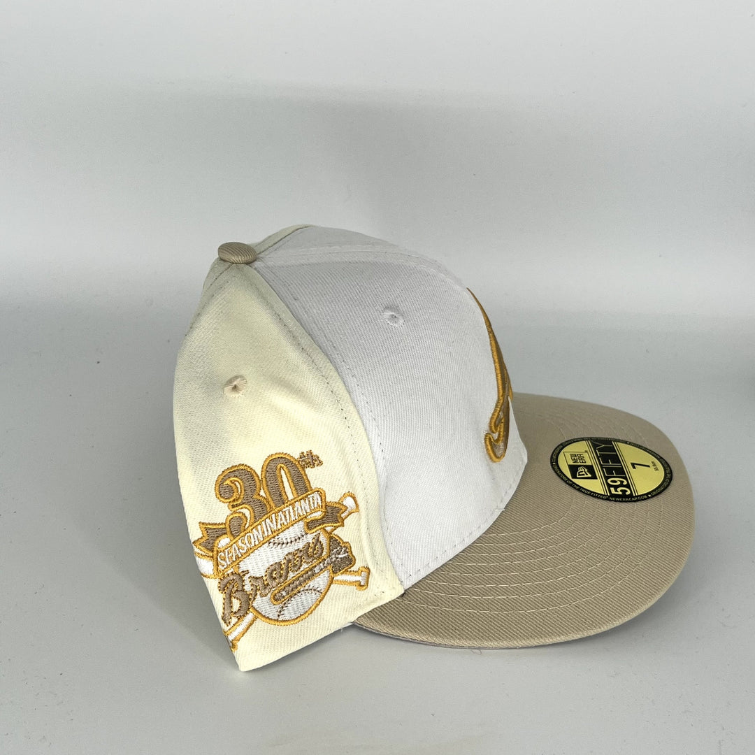 White Brown Atlanta Braves 30th Season In Atlanta SP New Era MLB 59Fifty Fitted Hat