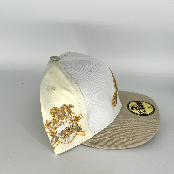 White Brown Atlanta Braves 30th Season In Atlanta SP New Era MLB 59Fifty Fitted Hat
