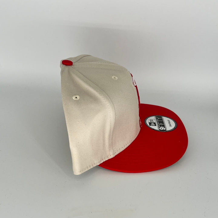 Khaki Red Los Angeles Angel New Era MLB 9Fifty Snapback Hat