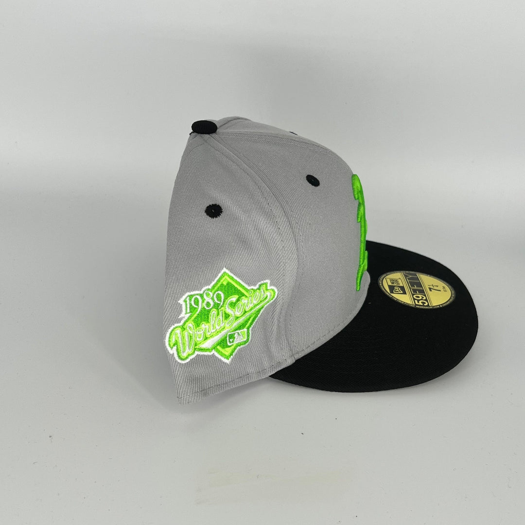 Gray Black Oakland Athletics 1989 World Series Side Patch New Era MLB 59Fifty Fitted Hat