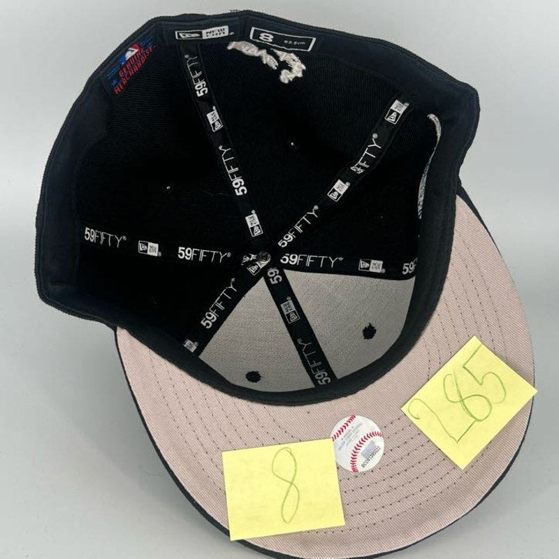 Size 8 Black Boston Red Sox New Era MLB 59Fifty Fitted Hat