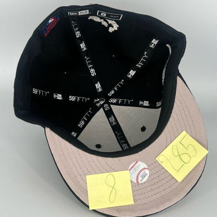 Size 8 Black Boston Red Sox New Era MLB 59Fifty Fitted Hat