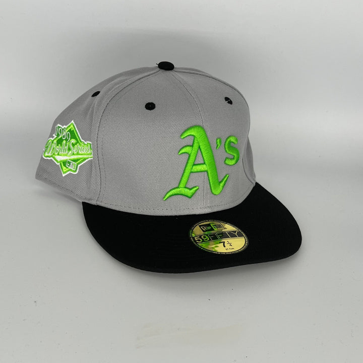 Gray Black Oakland Athletics 1989 World Series Side Patch New Era MLB 59Fifty Fitted Hat