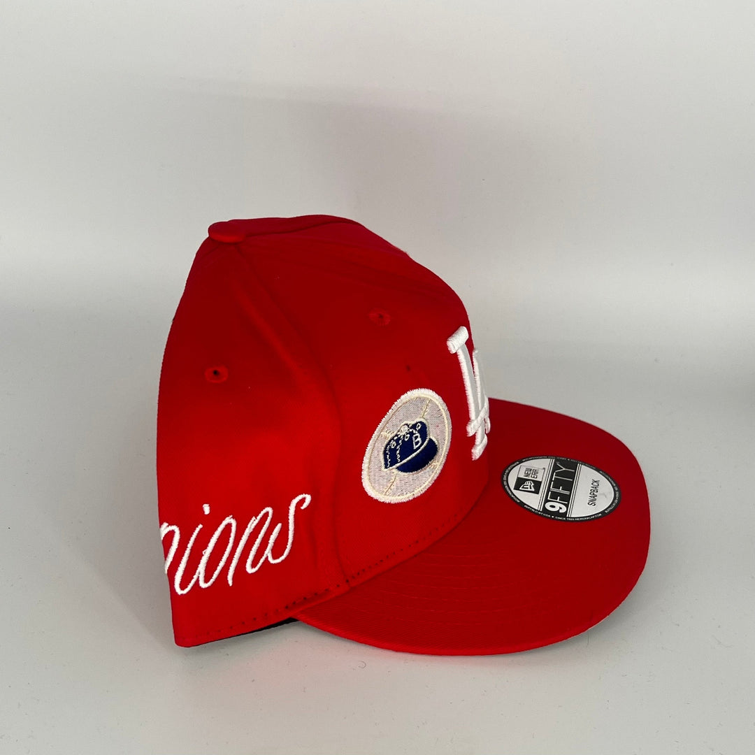 Red Los Angeles Dodgers 2020 World Series Champions Side Patch New Era MLB 9Fifty Snapback Hat
