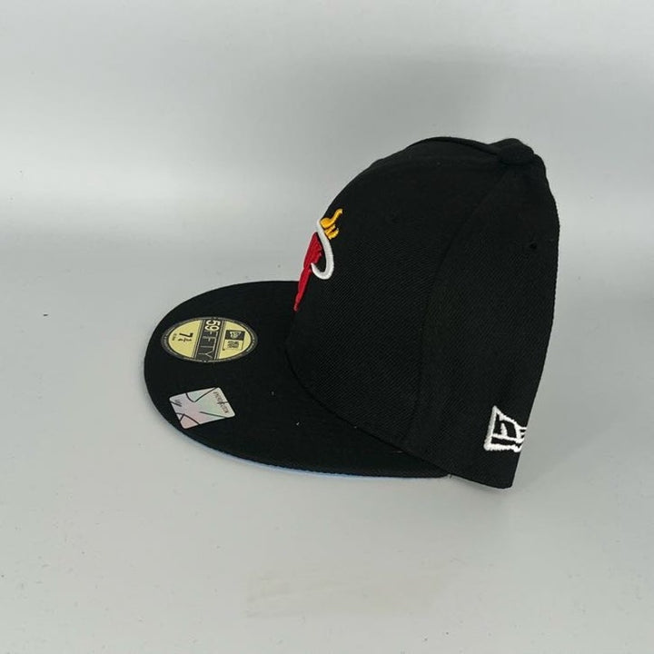 Black Miami Heat New Era NBA 59Fifty Fitted Hat