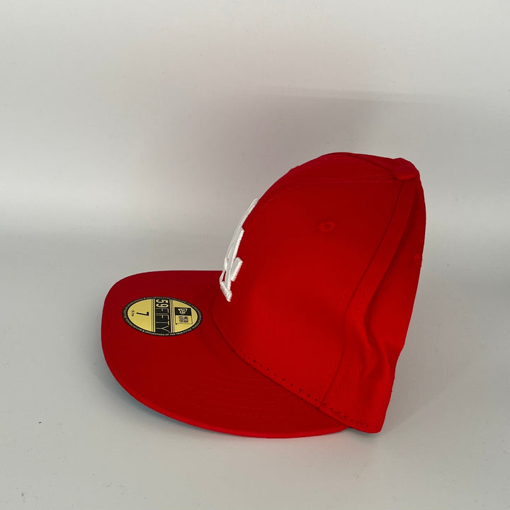 Red Los Angeles Dodgers 60th Anniversary LA Dodger Side Patch New Era MLB 59Fifty Fitted Hat