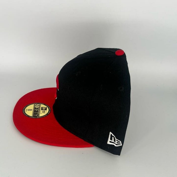 Black Red Cincinnati Reds  New Era NBA 59Fifty Fitted Hat